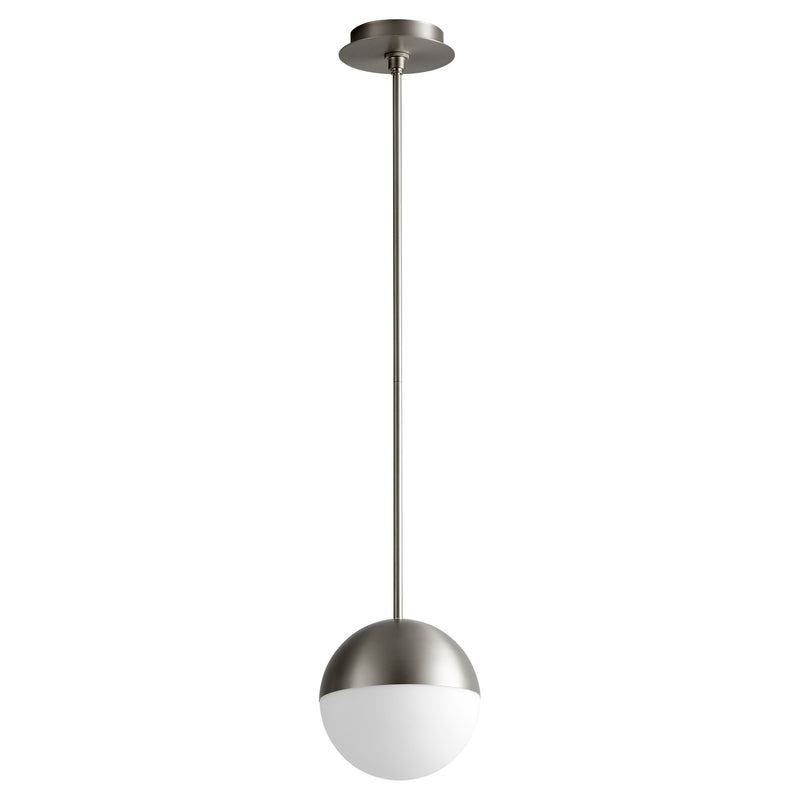 Mondo 8" LED Pendant in Satin Nickel