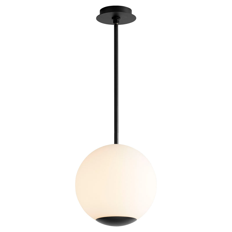 Terra 12" Opal LED Pendant in Black