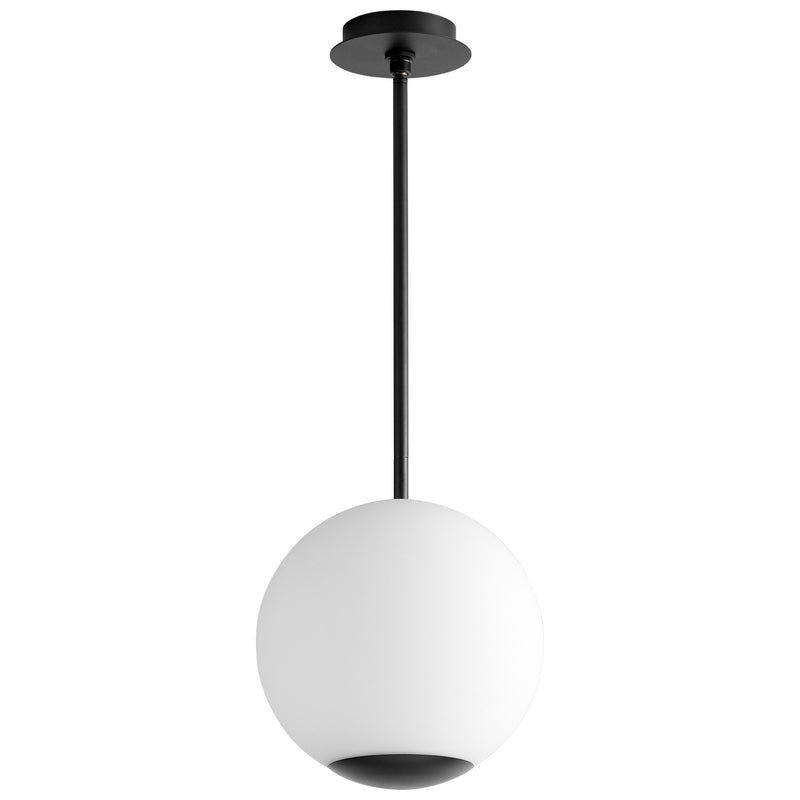 Terra 12" Opal LED Pendant in Black
