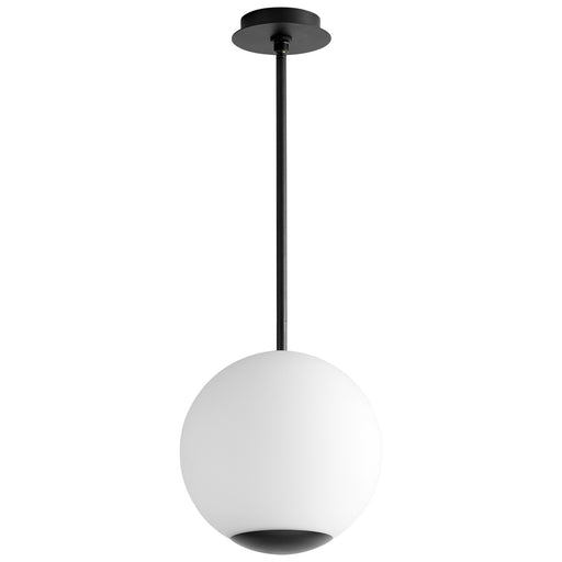 Terra 12" Opal LED Pendant in Black
