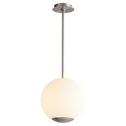 Terra 12" Opal LED Pendant in Satin Nickel