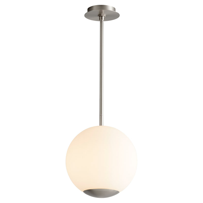 Terra 12" Opal LED Pendant in Satin Nickel
