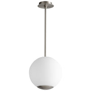 Terra 12" Opal LED Pendant in Satin Nickel