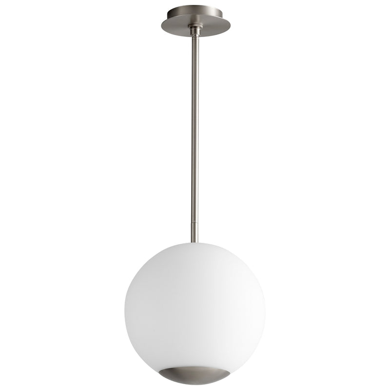 Terra 12" Opal LED Pendant in Satin Nickel