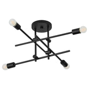 Mika 4 Light Semi-Flush Mount in Black