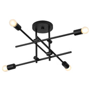 Mika 4 Light Semi-Flush Mount in Black