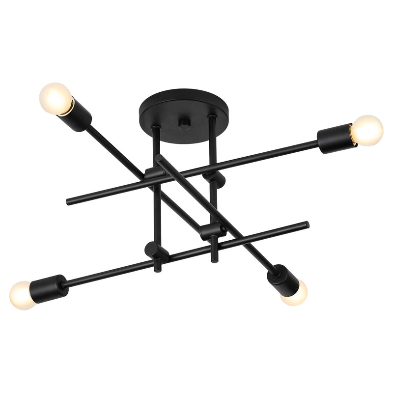 Mika 4 Light Semi-Flush Mount in Black