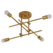 Mika 4 Light Semi-Flush Mount in Brushed Brass