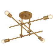 Mika 4 Light Semi-Flush Mount in Brushed Brass