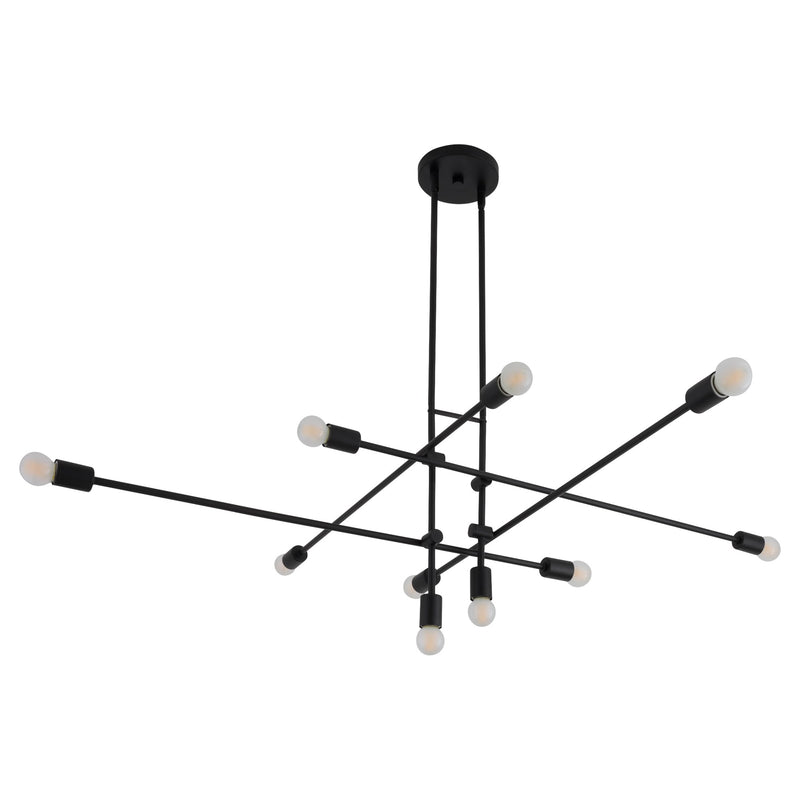 Mika 10 Light Chandelier in Black