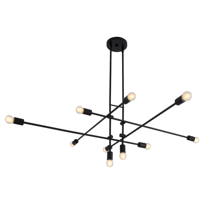 Mika 10 Light Chandelier in Black