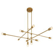 Mika 10 Light Chandelier in Brushed Brass