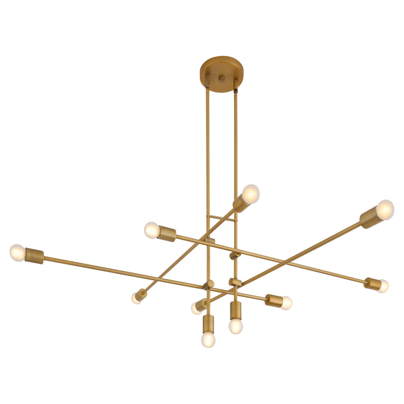 Mika 10 Light Chandelier in Brushed Brass
