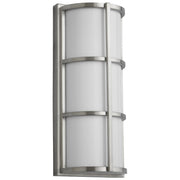 Leda Small LED Outdoor Wall Sconce in Satin Nickel