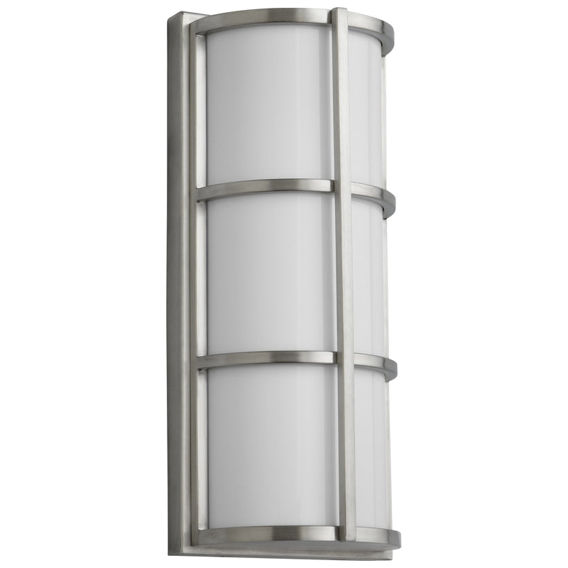 Leda Small LED Outdoor Wall Sconce in Satin Nickel