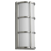 Leda Small LED Outdoor Wall Sconce in Satin Nickel