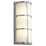 Leda Small LED Outdoor Wall Sconce in Satin Nickel