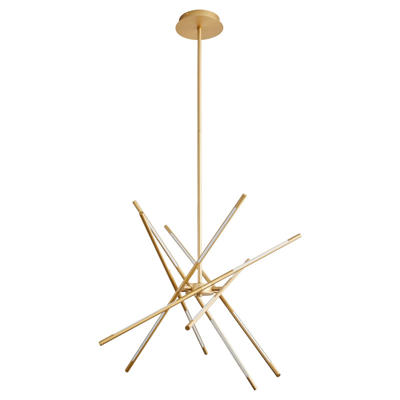 Palillos 12 Light LED Chandelier in Aged Brass