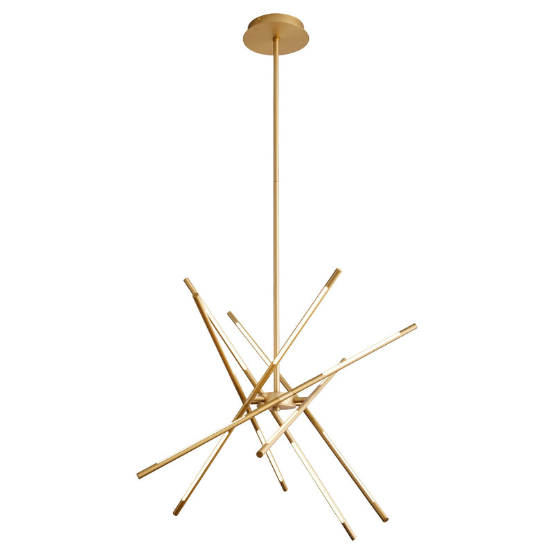 Palillos 12 Light LED Chandelier in Aged Brass