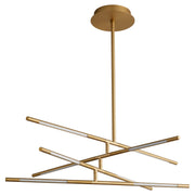 Palillos 8 Light LED Linear Chandelier in Aged Brass