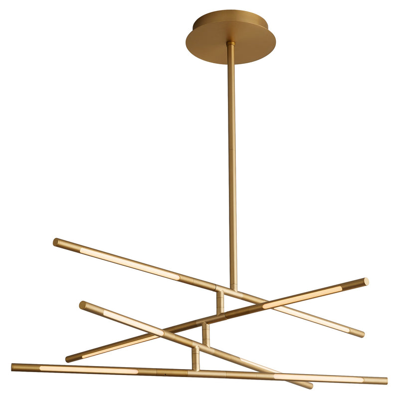 Palillos 8 Light LED Linear Chandelier in Aged Brass