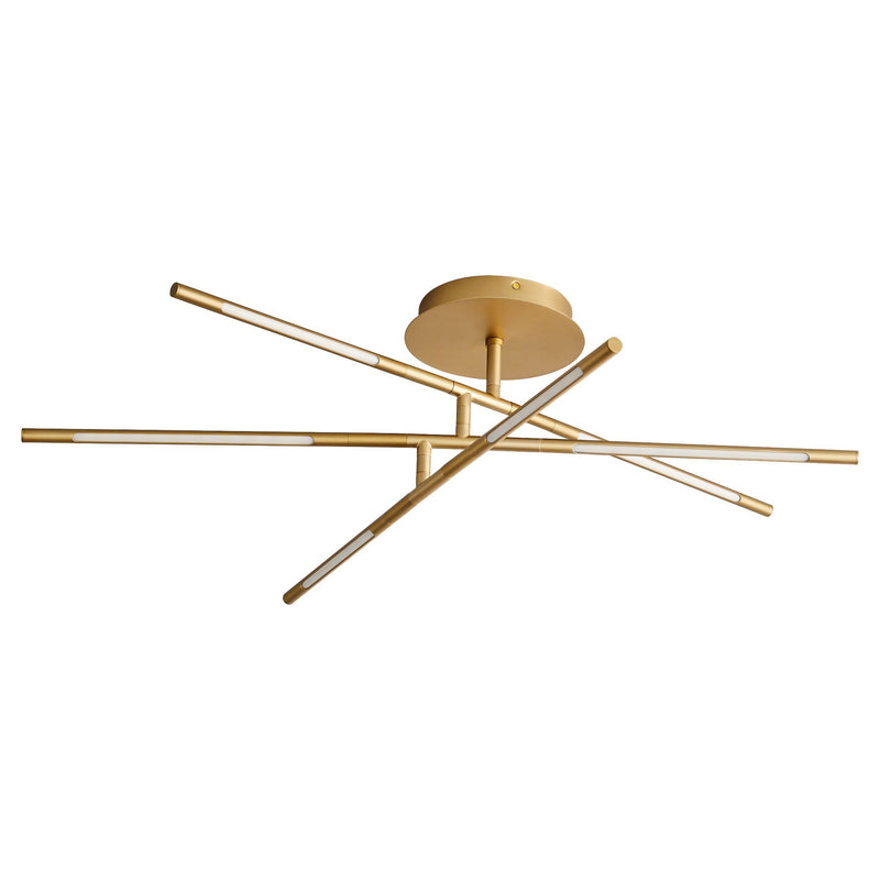 Palillos 6 Light LED Semi-Flush Mount in Aged Brass