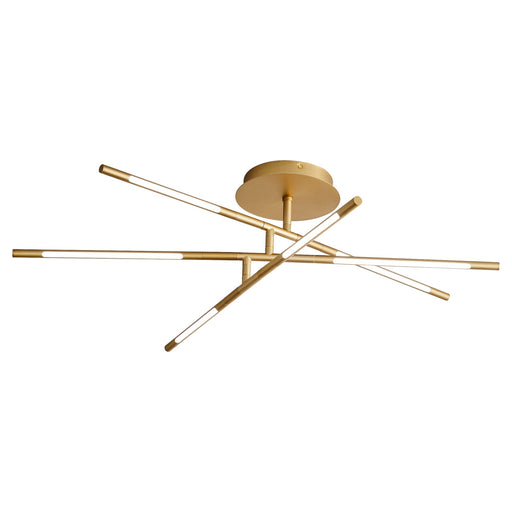 Palillos 6 Light LED Semi-Flush Mount in Aged Brass
