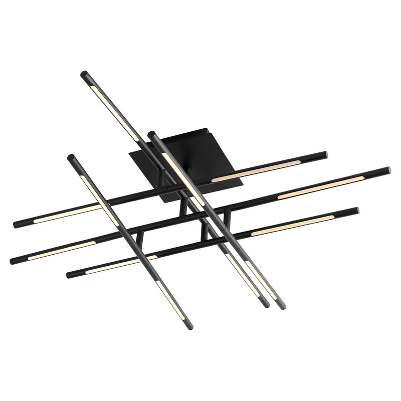 Palillos 12 Light LED Semi-Flush Mount in Black