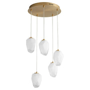 Vivo 5 Light LED Pendant in Aged Brass
