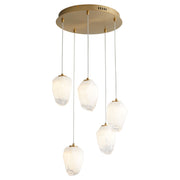 Vivo 5 Light LED Pendant in Aged Brass