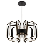 Roto 12 Light LED Chandelier in Black
