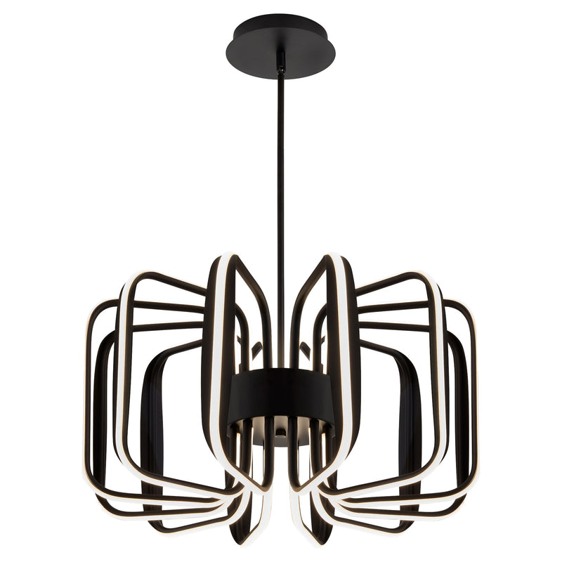 Roto 12 Light LED Chandelier in Black