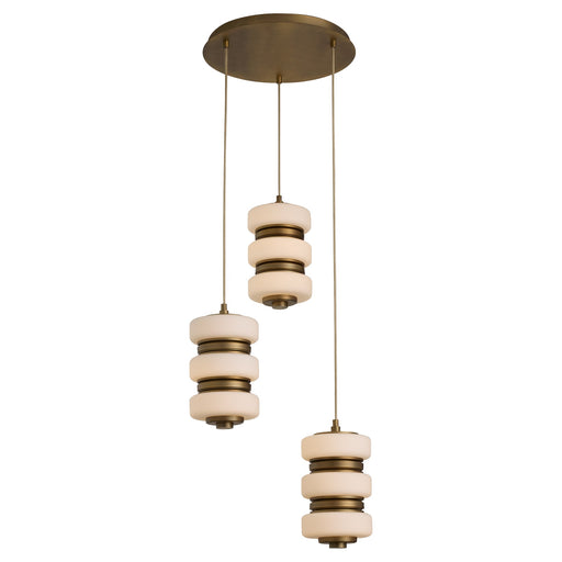 Favo 3 Light LED Multi-Port Pendant in Brushed Brass