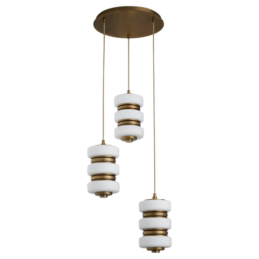 Favo 3 Light LED Multi-Port Pendant in Brushed Brass