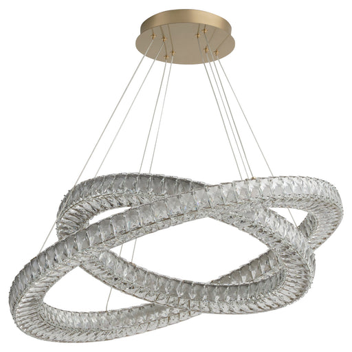 Élan 32" LED Dual Ring Pendant in Aged Brass