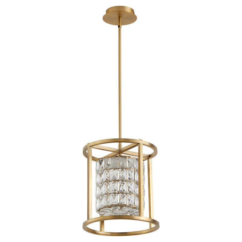 Élan 12" LED Cage Pendant in Aged Brass