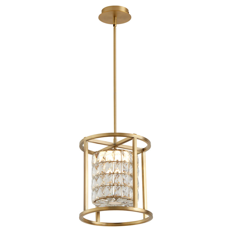 Élan 12" LED Cage Pendant in Aged Brass