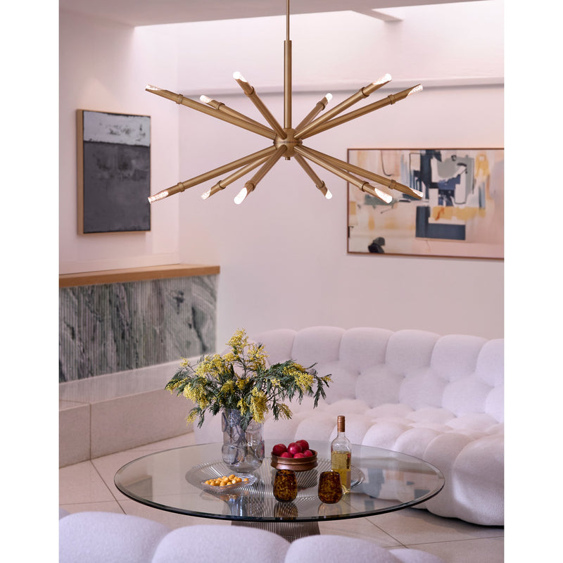 Ionis 42" LED Chandelier in Brushed Brass