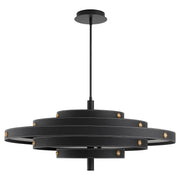 Borealis 36" LED Leather Pendant in Black