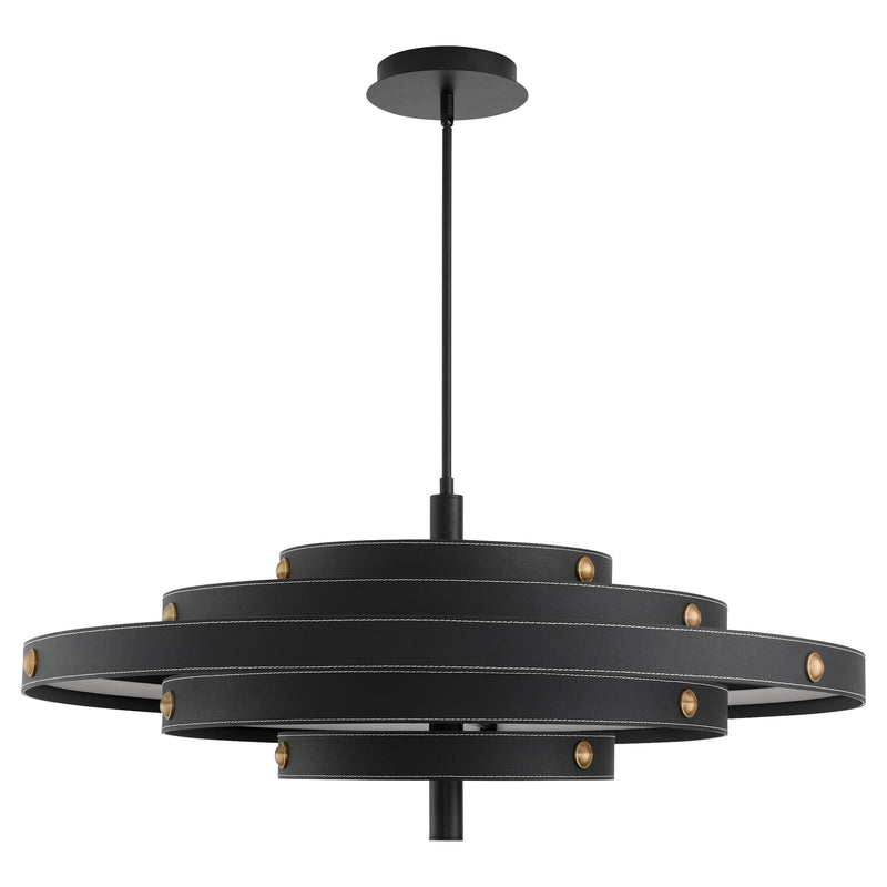 Borealis 36" LED Leather Pendant in Black