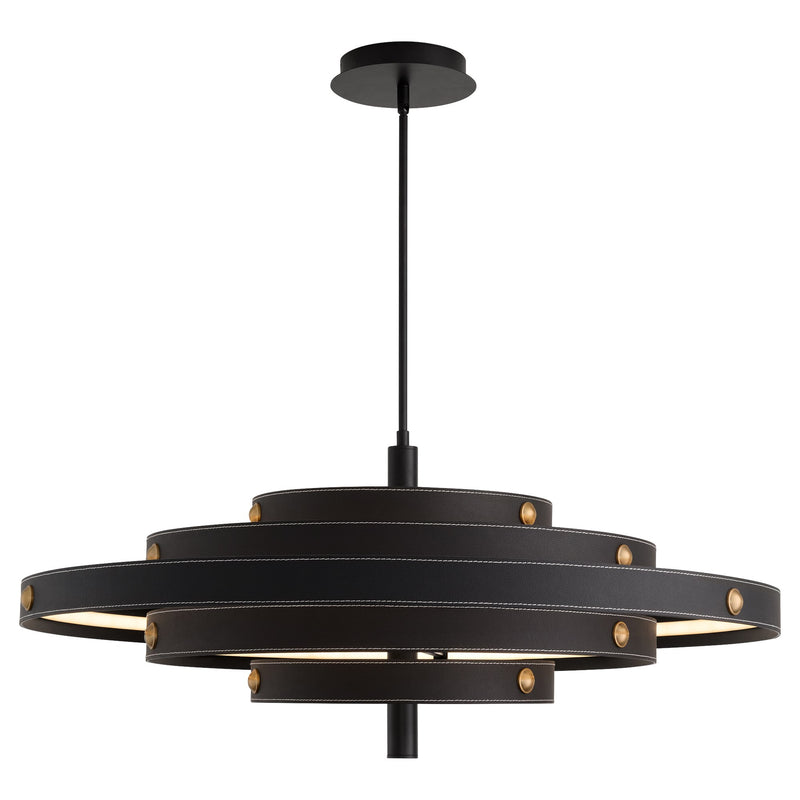 Borealis 36" LED Leather Pendant in Black