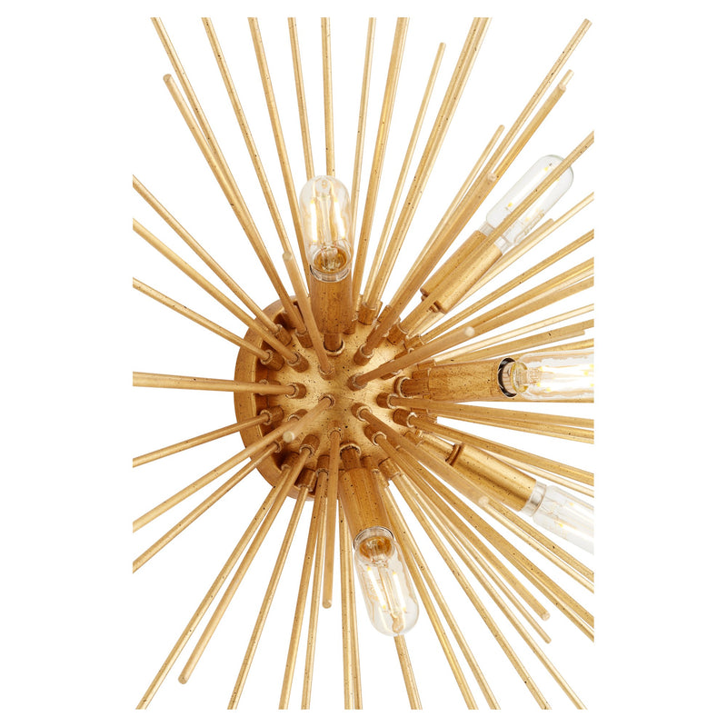 Electra 5 Light Ceiling Mount in Gold Leaf