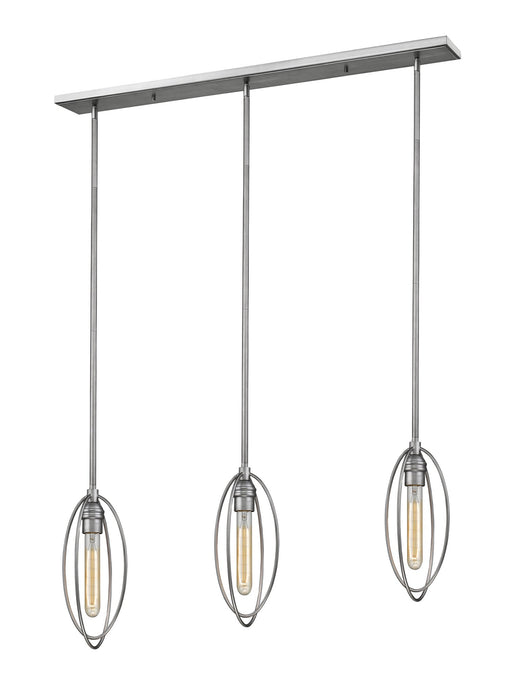Persis 3 Light 46" Linear Pendant in Old Silver