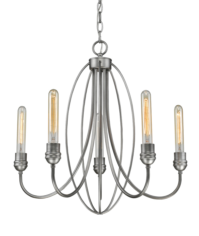 Persis 5 Light 22" Chandelier in Old Silver