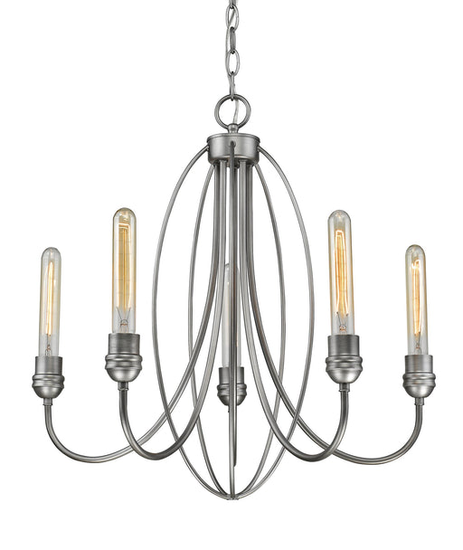 Persis 5 Light 22" Chandelier in Old Silver