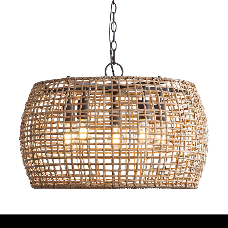 Weavelight 5-Light Pendant in Natural Black