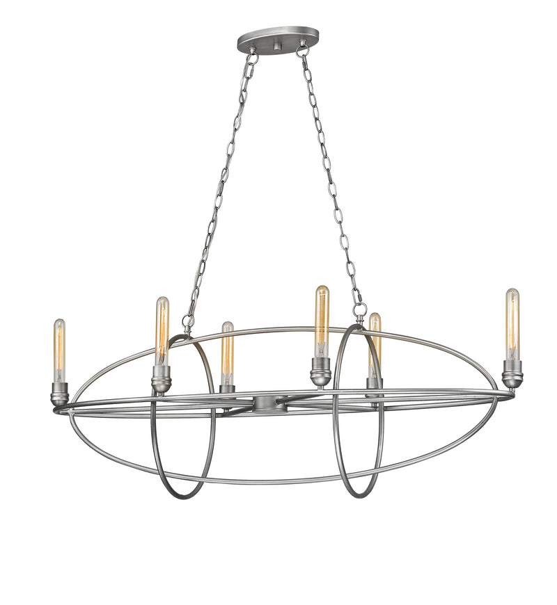 Persis 6 Light 15" Pendant in Old Silver