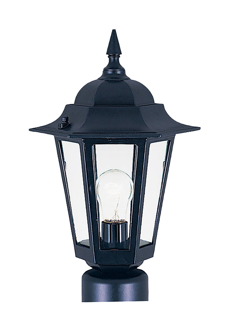 Builder Cast 1 Light Outdoor Post Lantern in Black