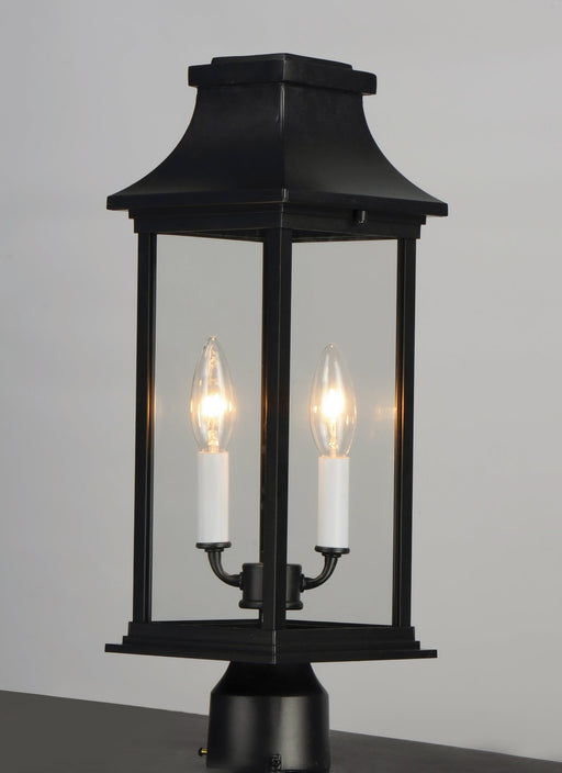 Vicksburg 2 Light Outdoor Post Lantern in Black