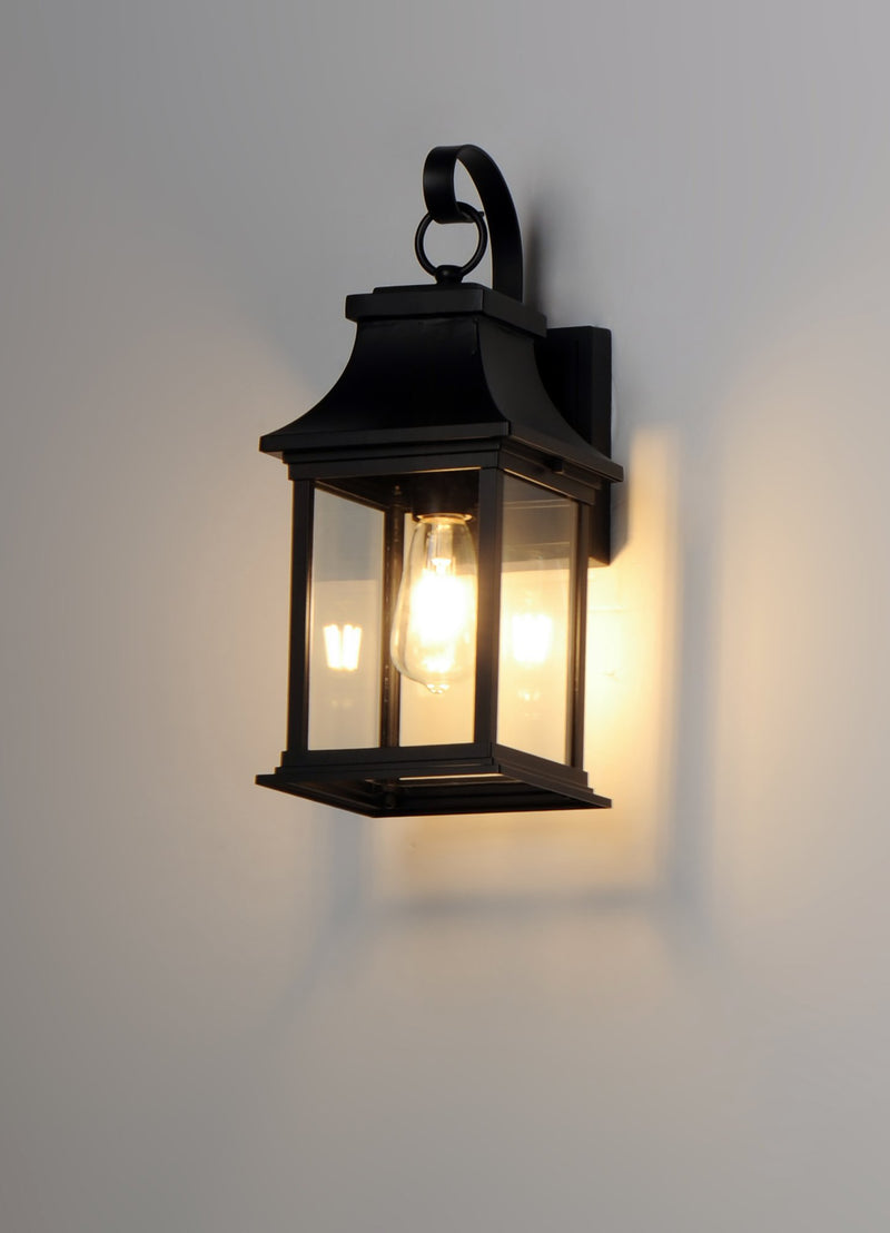 Vicksburg 1 Light Small Outdoor Wall Sconce in Black